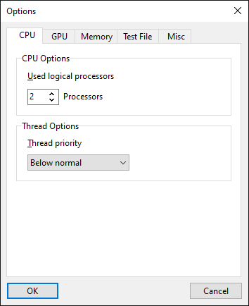 CPU options of HeavyLoad