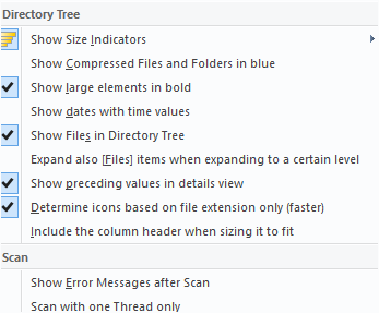 Screenshot TreeSize Free Columns-Options